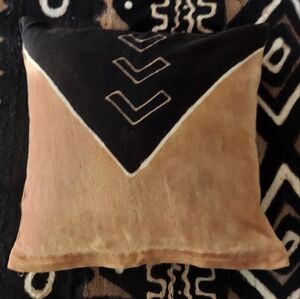 African Mali, Dogon, Mud Cloth Pillow 16"x16" Traditional techniques, vintage